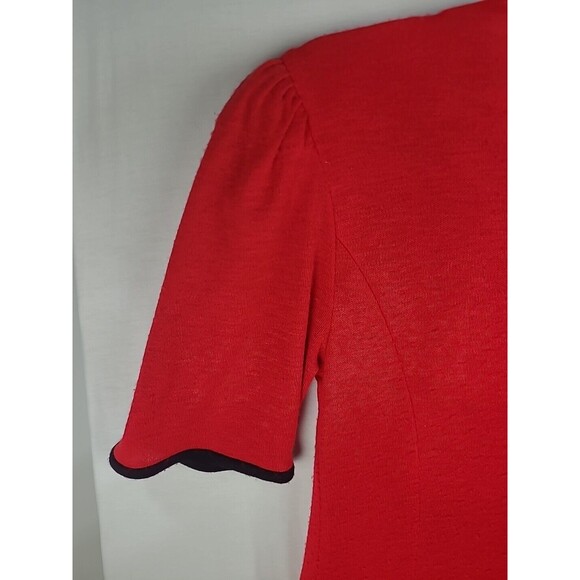 Vintage Vicky Vaughn 3/4 Dress 70's Fit and Flare Puffy Sleeves Jersey READ Desc - Picture 6 of 14